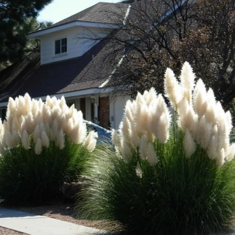 White Pampas Grass Plants Live, Combo 2 Plants, Ornamental Grass Live for Garden and Landscaping Outdoor, 5 to 7 Inc Pampas Grasses Plant Live, Pink Grass Tree Plants