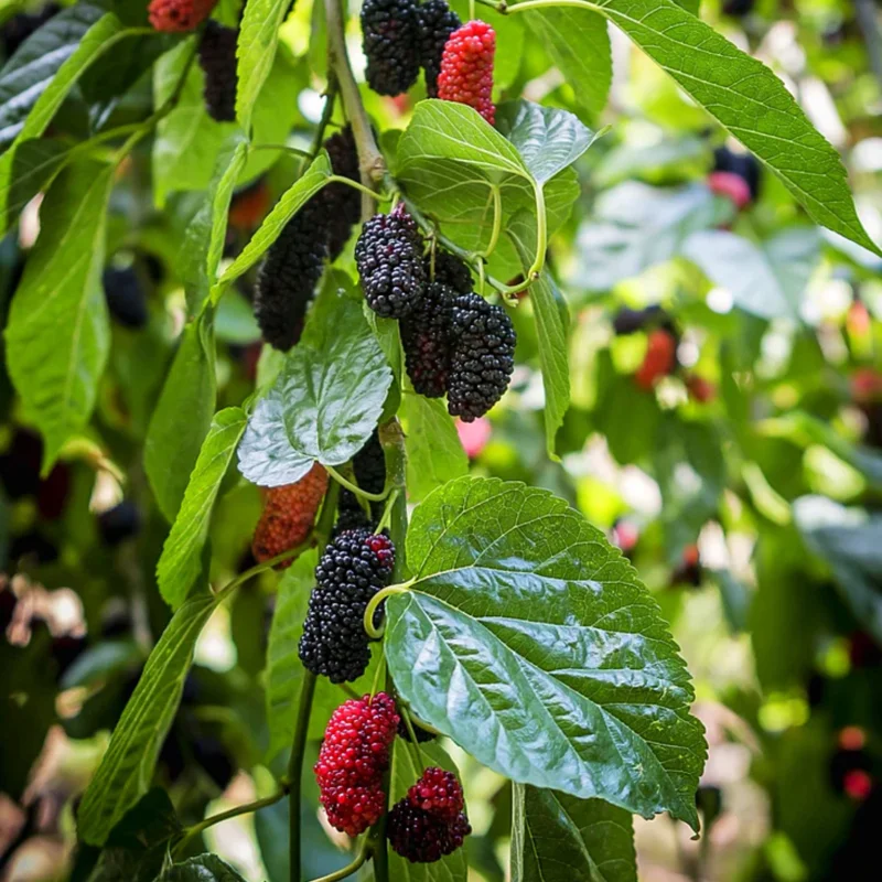 Sweet Dwarf Mulberry Tree Live – Mulberry Plants Live for Planting, Compact 6-10 Inch Fruit Seedlings, Potted in 3.5-Inch Container