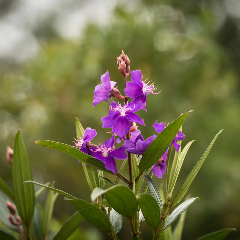 Tibouchina Plant Set - Live Purple Flower Shrubs, 4-8 Inch Tall