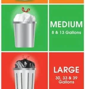 13-Gallon Drawstring Tall Kitchen Trash Bags, Unscented, 40 Bags_(pack of 1)